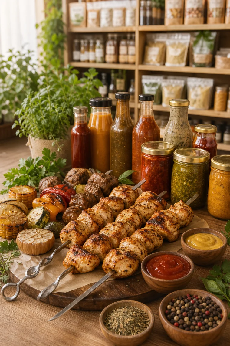 Маринады, соусы, специи и продукты для гриля и запекания